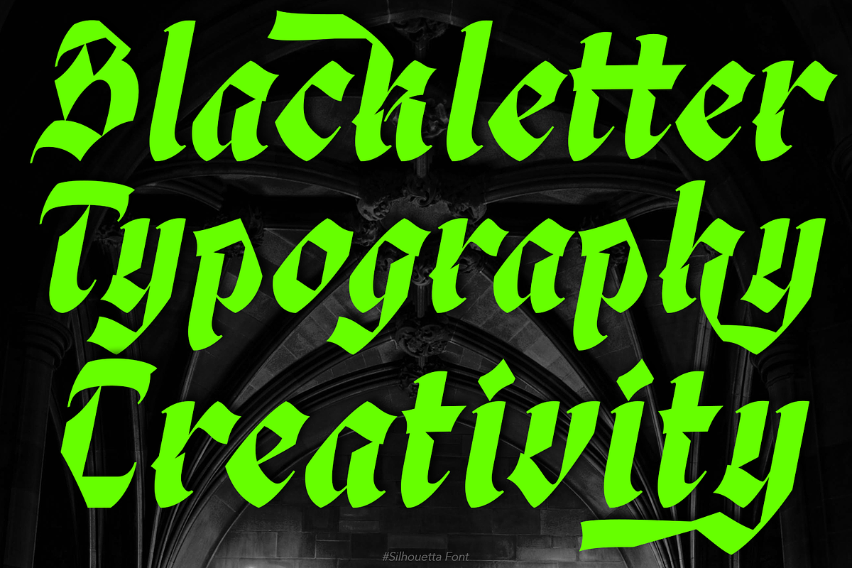 Silhouetta Blackletter, a Blackletter Font by TypeClassHeroes (Photo 11 of 15)