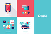 Online Shopping 12 banners set, a Work Illustration by Anttoniu (Thumbnail 3 of 4)