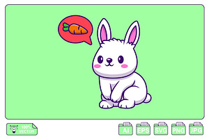 Cute Rabbit Think Carrot, an Animal Illustration by Artstorystudio
