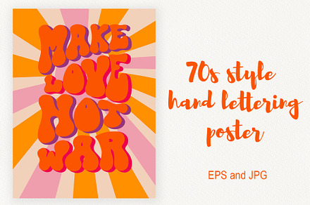 Make love not war 70s style poster
