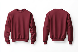 Burgundy sweatshirt displayed from f, a Photo by Tanuart