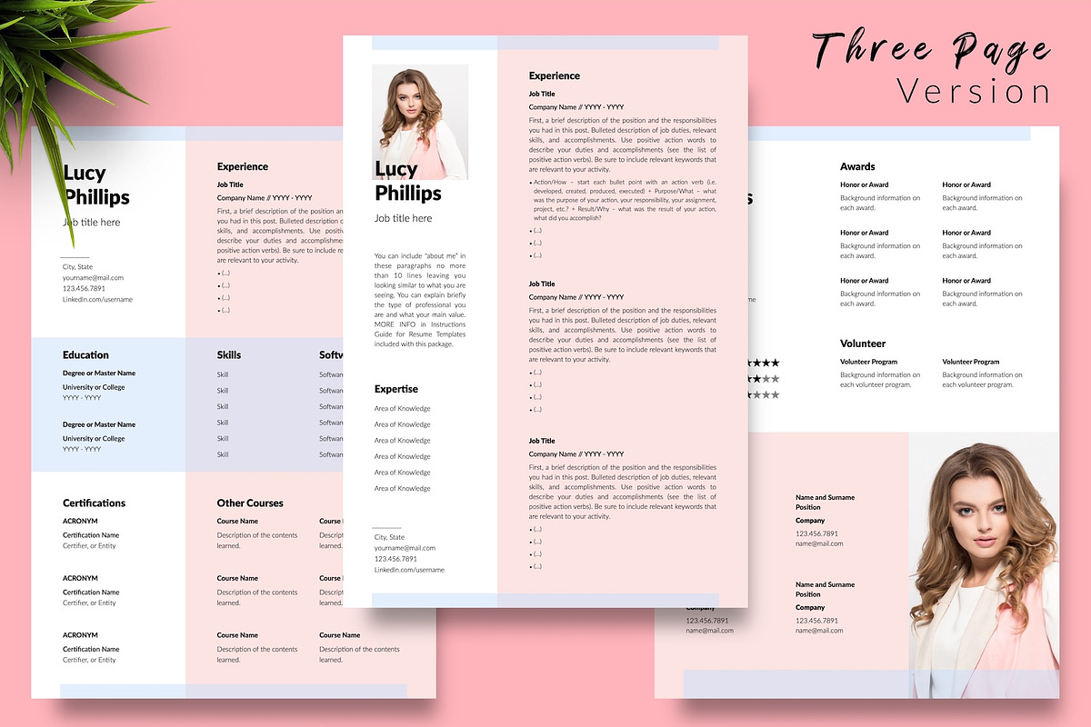 Modern CV Bundle / Resume - Lucy, a Resume Template by Templates Design Co. (Photo 4 of 17)