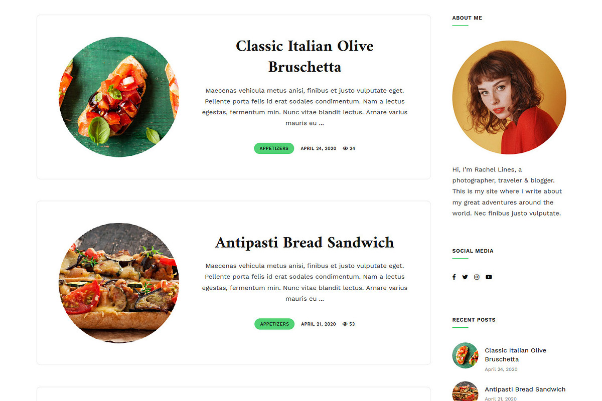 Palmio - Food Recipe Blog Theme, a WordPress Template by MatchThemes (Photo 3 of 4)