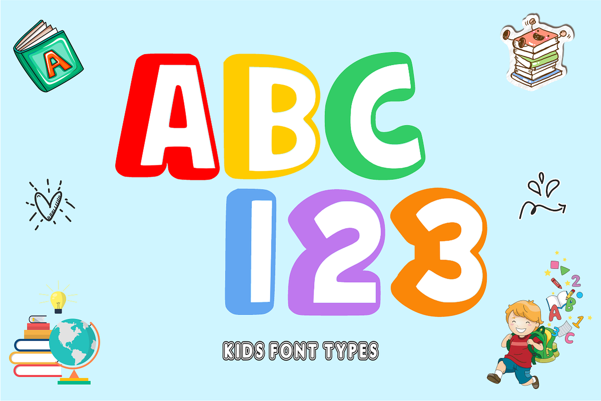 Fancy School - Playful Kids Font, a Sans Serif Font by KiddoGlyphs Studio (Photo 4 of 5)