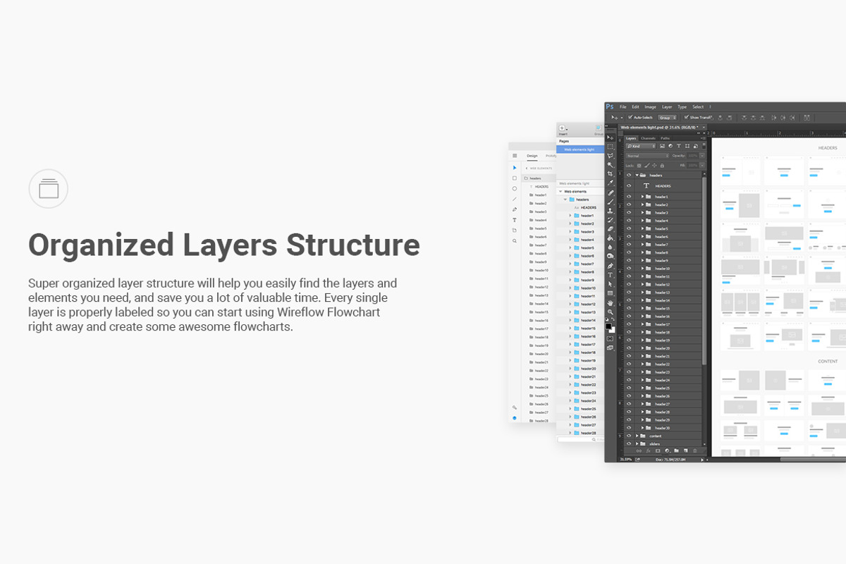 Wireflow Flowcharts, a Wireframe Template by Web Donut (Photo 6 of 14)