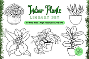 Indoor Plants Cliparts - Lineart Set, an Object Illustration by shielscreations (Thumbnail 1 of 3)