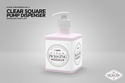 Clear Square Pump Dispenser Mockup, a Cups & Container Mockup by INCDesign (Thumbnail 5 of 8)