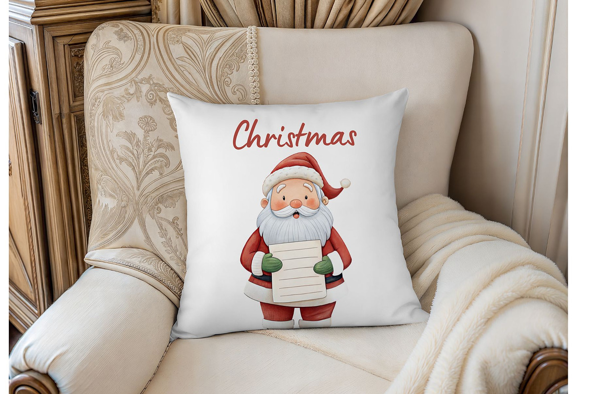 Warm Christmas Watercolor Clipart, an Illustration by MockupWizard (Photo 6 of 6)