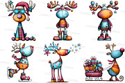 Quirky Reindeer Clipart, an Illustration by Craft Nest (Thumbnail 7 of 8)