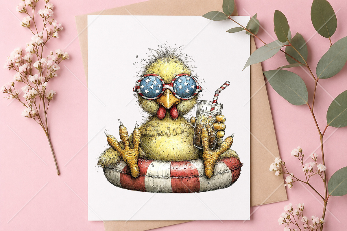 Whimsical 4th of July Chicken PNG, a Seasonal Illustration by Canvas Craft (Photo 10 of 10)