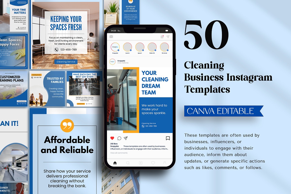 Cleaning Business Instagram Template, a Social Media Template by Snapybiz (Photo 3 of 8)