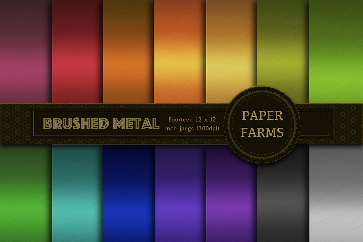 Brushed metal digital paper, a Texture Graphic by Paper Farms
