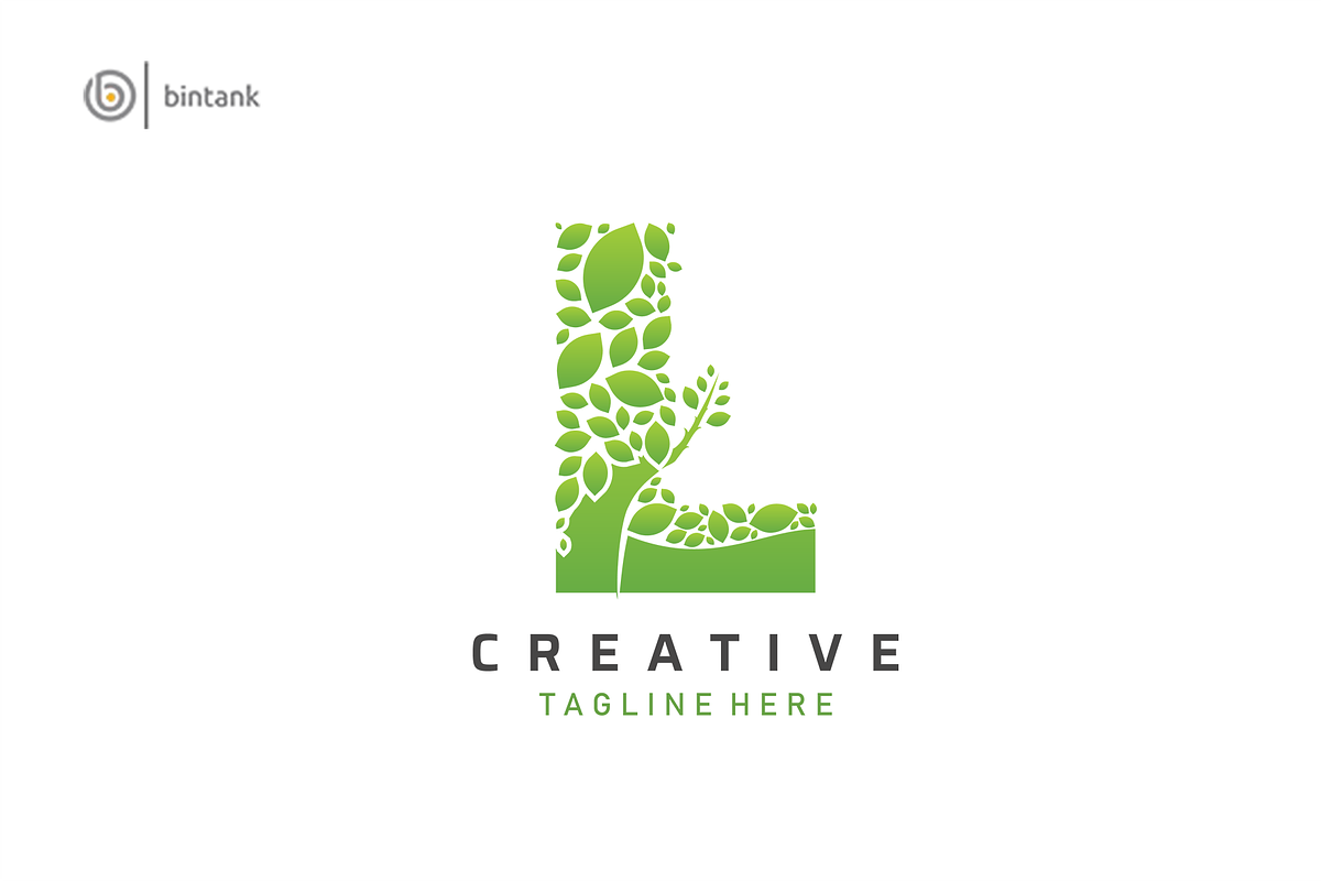Green Leaf Letter L Logo, a Branding & Logo Template by Bintank Studio (Photo 2 of 2)