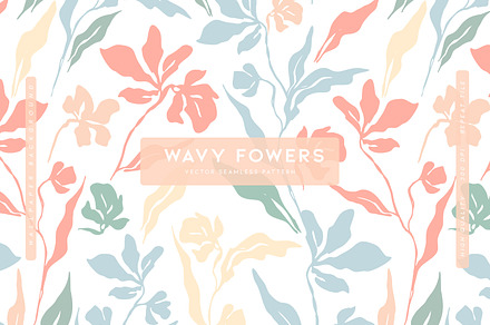 Wavy Fowers, a Pattern Graphic by MalyskaStudio