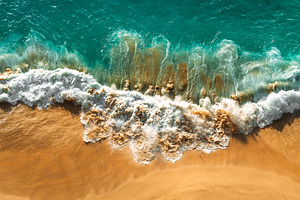 Beautiful sea wave, panorama