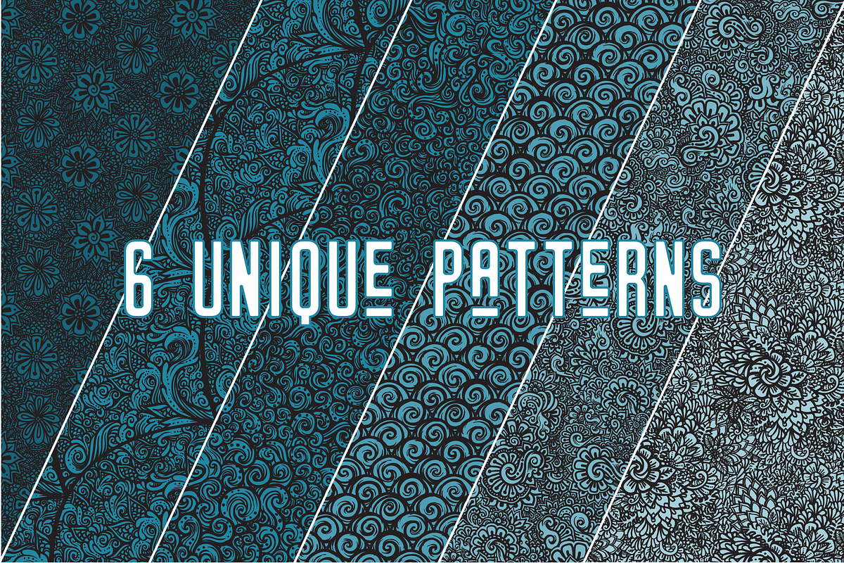 Seamless Ink Patterns, a Pattern Graphic by Ferntale Art & Design (Photo 4 of 4)
