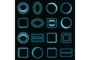 Blank Web Buttons Icons Set Vector