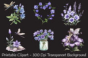 Spring Campanula Flower Clipart, an Illustration by RobertsArt (Thumbnail 2 of 7)