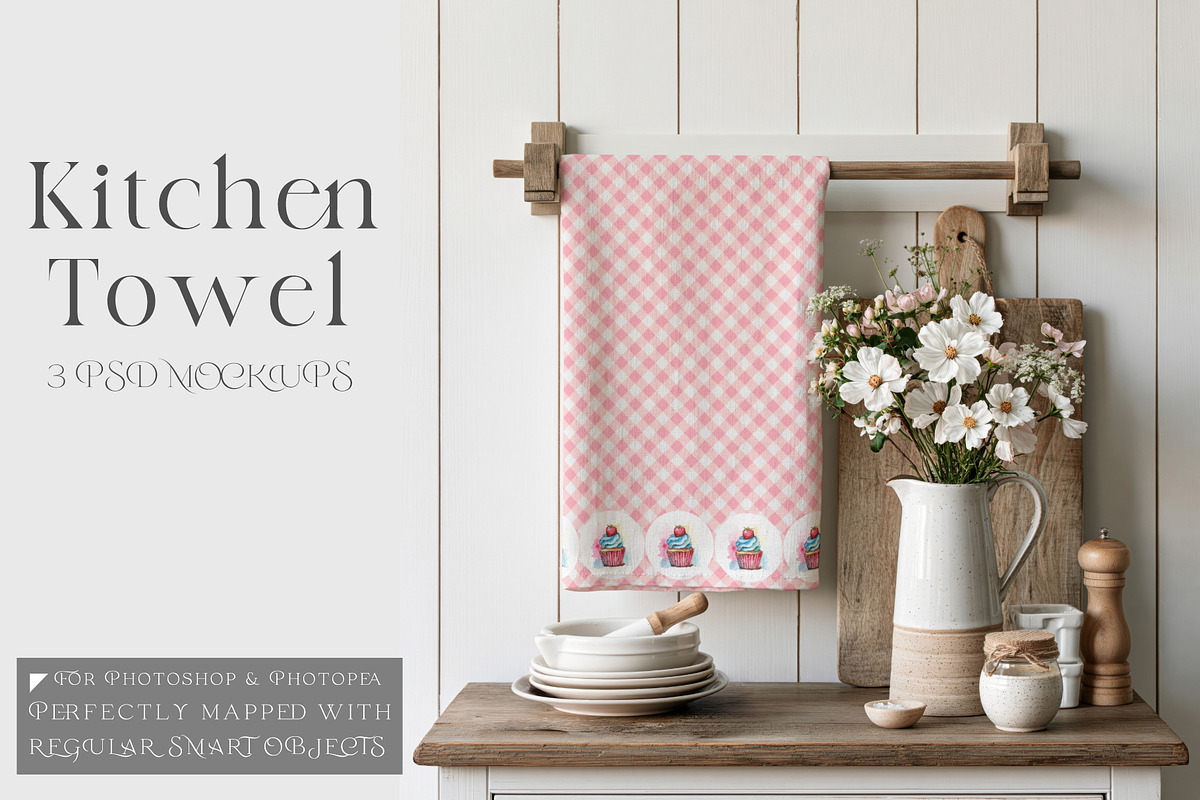 Kitchen Towel Mockups, a Household Mockup by mock-ups (Photo 1 of 15)