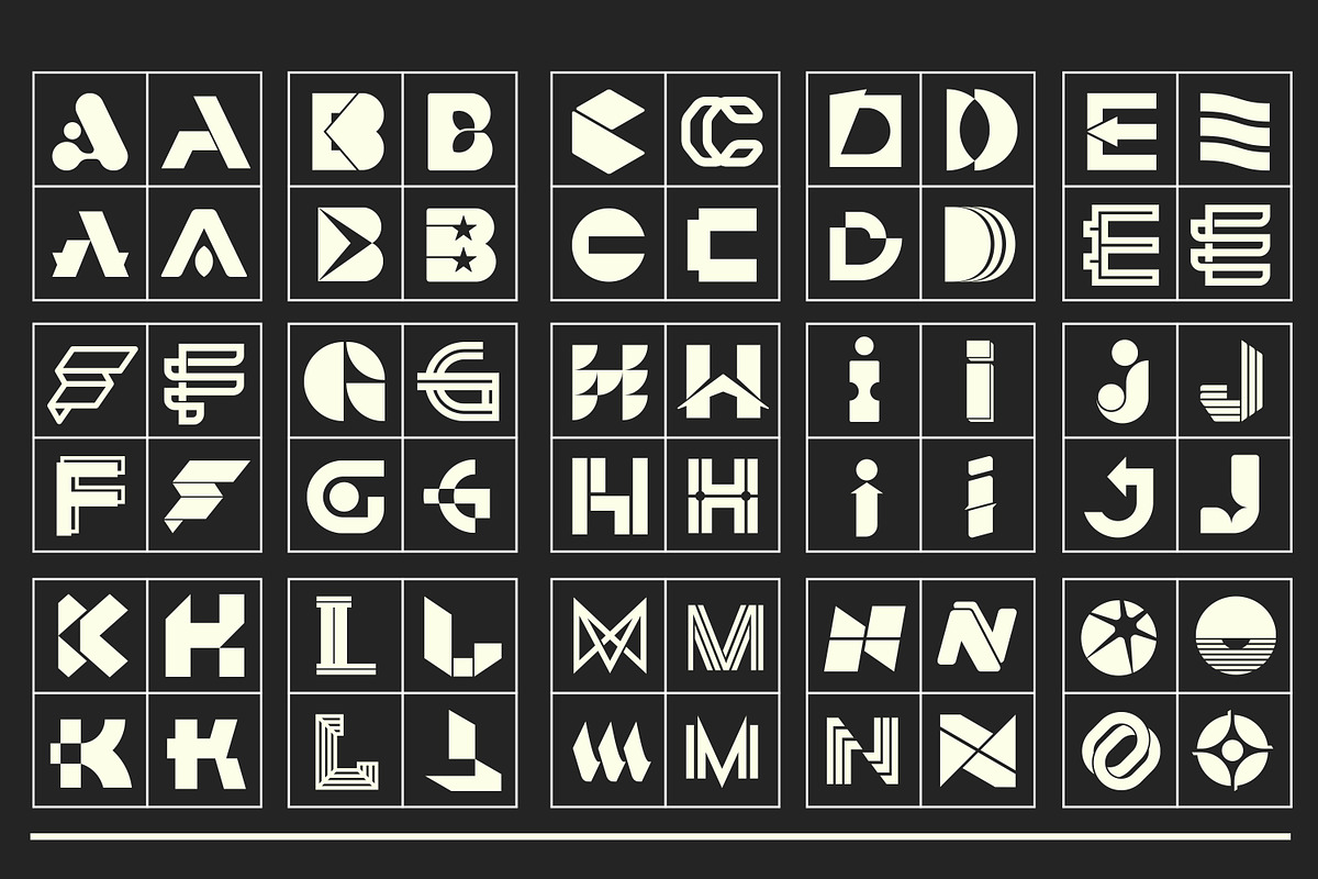 Letter Logo Template Vol 4, a Solid Icon by Tekuni (Photo 2 of 12)