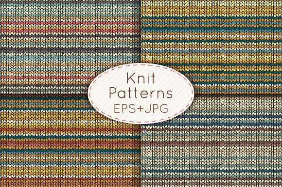 Knit Seamless Patterns Set