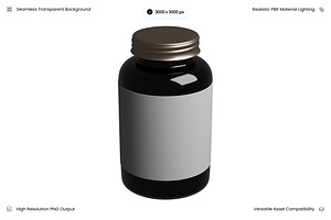 Black Glass Jar with Metal Lid 3D, an Object 3D Model by Wencory
