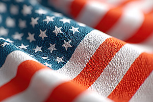 Waving American flag with vibrant colors showing pride and unity in patriotic d, an Abstract Photo by AlyaAnd