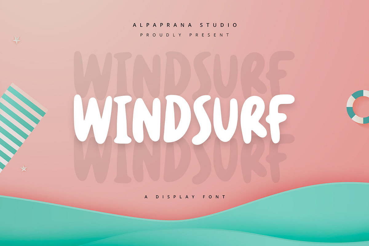 Windsurf - Playful Display Font, a Script Font by Alpaprana (Photo 1 of 11)