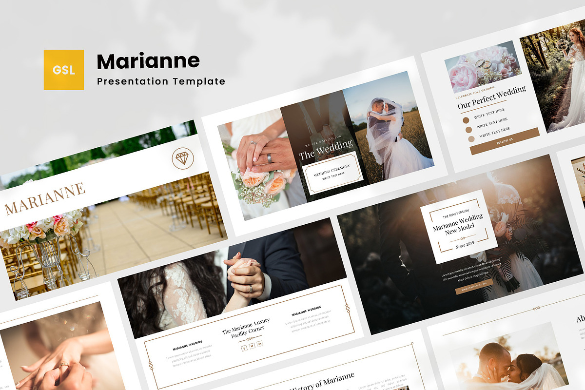 Marianne - Wedding Google Slides, a Presentation Template by FBSCreative (Photo 1 of 5)