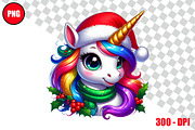 Christmas Unicorn Clipart Bundle, an Animal Illustration by taramija (Thumbnail 25 of 26)