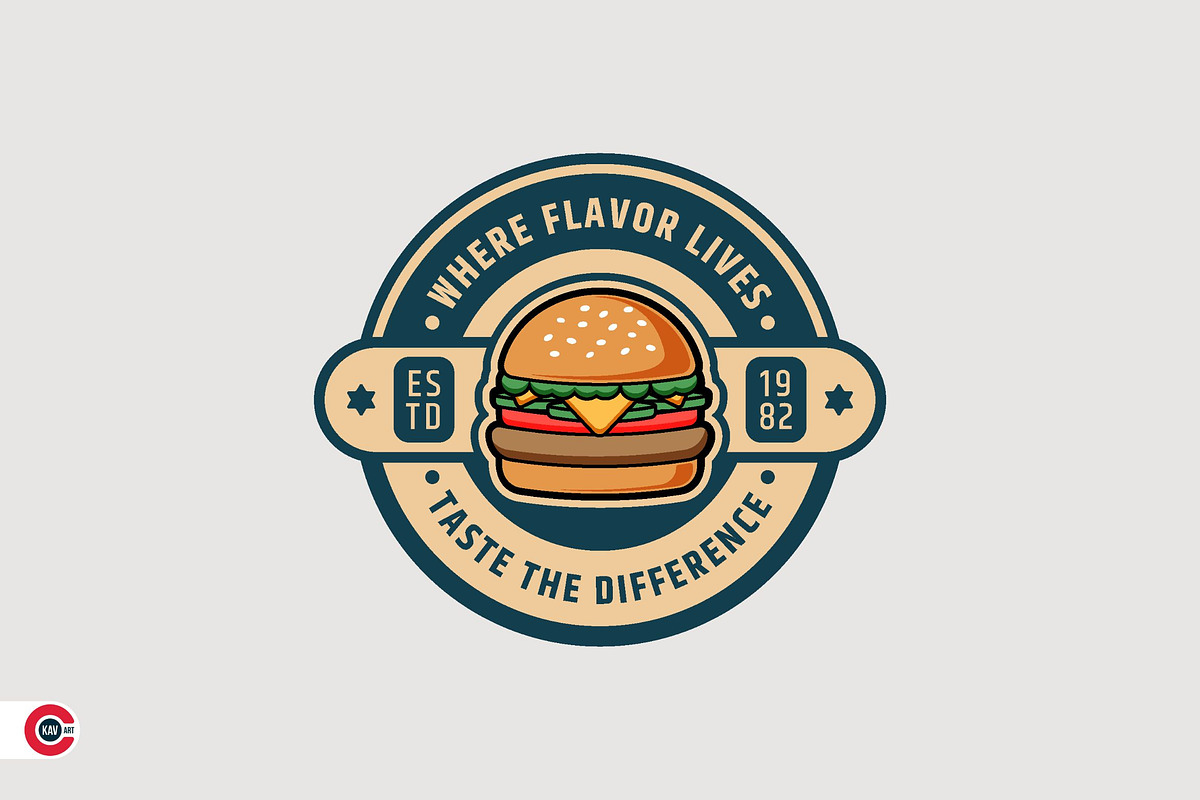 Badge Logo or Burger Fast Food Badge, a Branding & Logo Template by C-Kav (Photo 5 of 5)