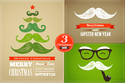 set of Hipster Christmas cards, a Decorative Illustration by Marish (Thumbnail 1 of 4)