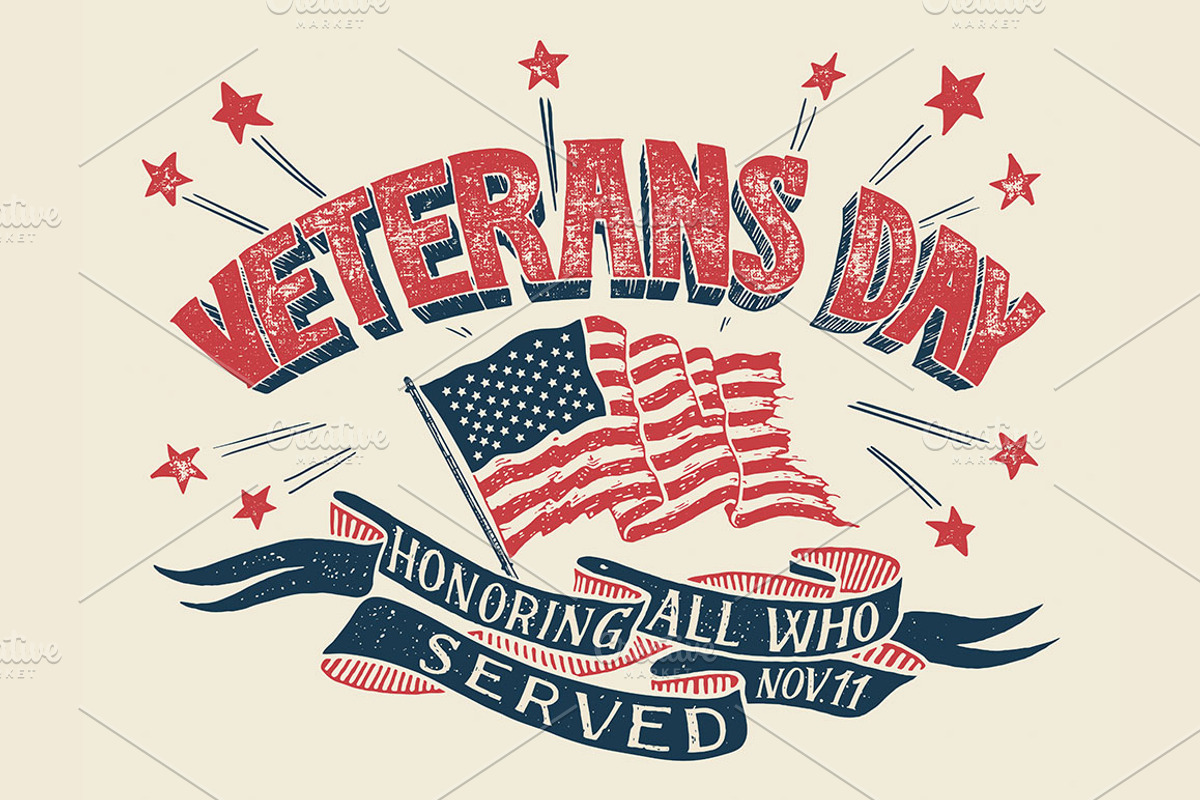 Veterans Day Poster, a Texture Illustration by Paul Lesser