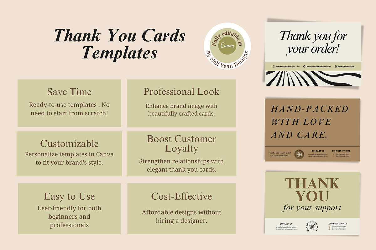 Chic Thank You Cards Templates, a Card Template by Hell Yeah Designs (Photo 4 of 6)