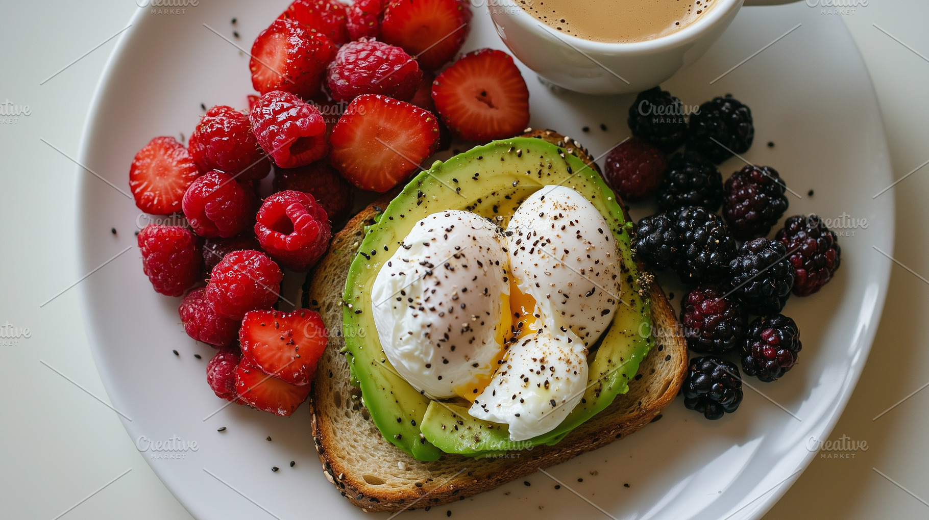 Vibrant and healthy breakfast plate, a Food & Drink Photo by MistyDay