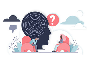 Psychotherapy Session Mental Health, an Illustration by Lemberg Vector