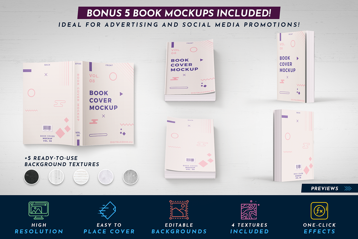 Book Cover Template 55, a Templates & Theme by Digital Goods (Photo 4 of 11)