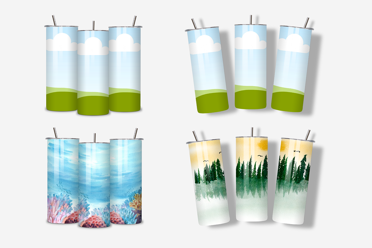20oz Skinny Tumbler Mockups Canva, a Cups & Container Mockup by NoemieDesigns (Photo 3 of 6)