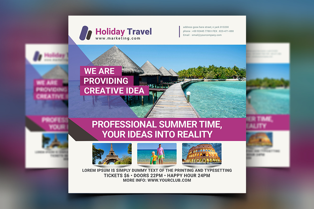 Traval Ageny Flyer Templates, a Flyer Template by AfzaalGraphics (Photo 1 of 2)