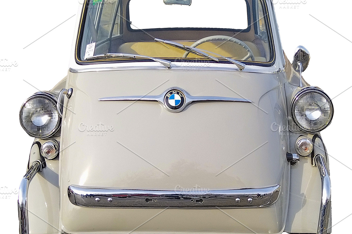 Classic style mini bmw car parked isolated photo, a Transportation Photo by DanFLCreativo (Photo 1 of 2)