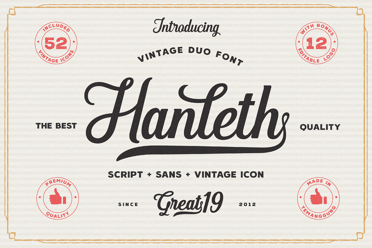 Hanleth vintage font duo