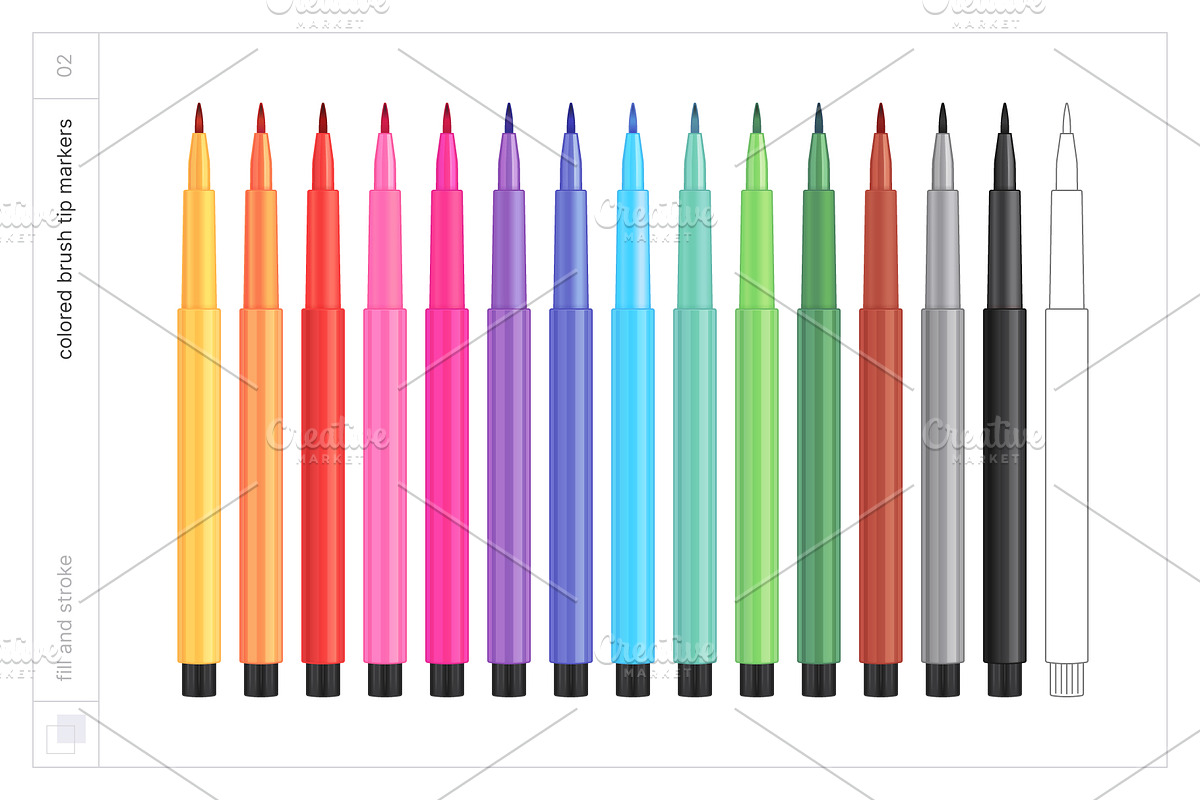Vector Colored Markers, an Object Graphic by Side Project (Photo 5 of 8)