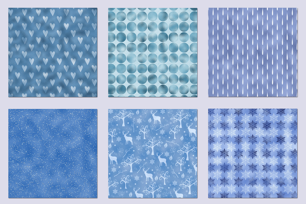 Winter Foil digital papers, a Pattern Graphic by Paper Farms (Photo 2 of 2)