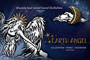 Earth Angel Linocuts, an Illustration by WhiteRiverStudio (Thumbnail 1 of 5)