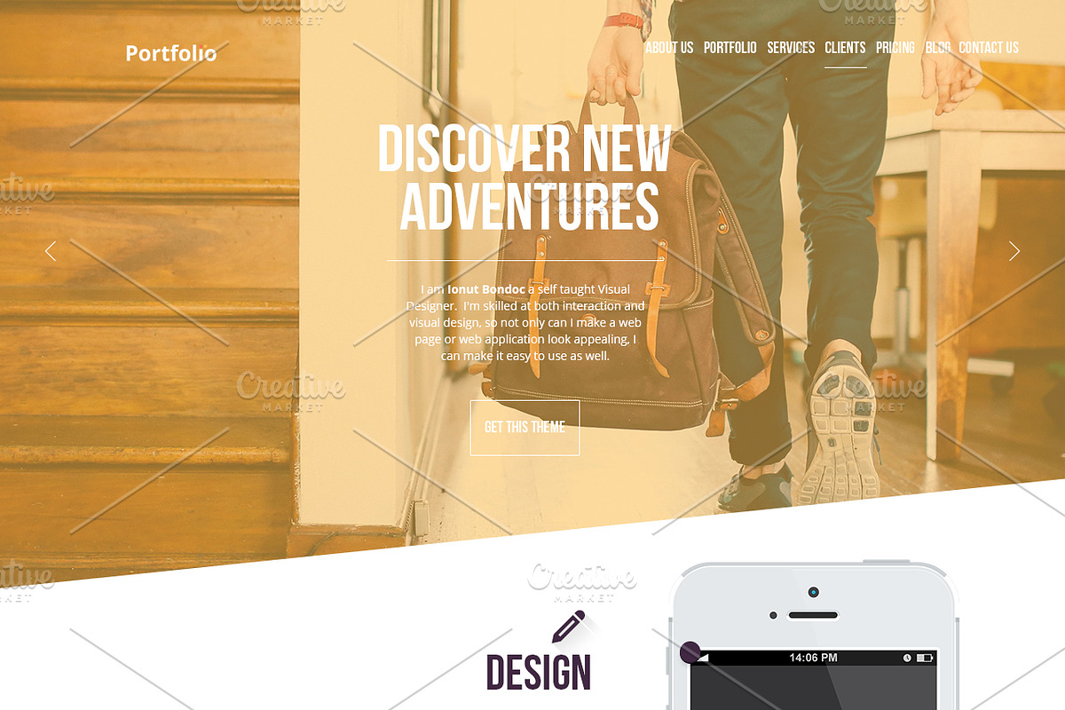 Portfo.lio One Page Template, a Landing Page Template by IB (Photo 4 of 4)