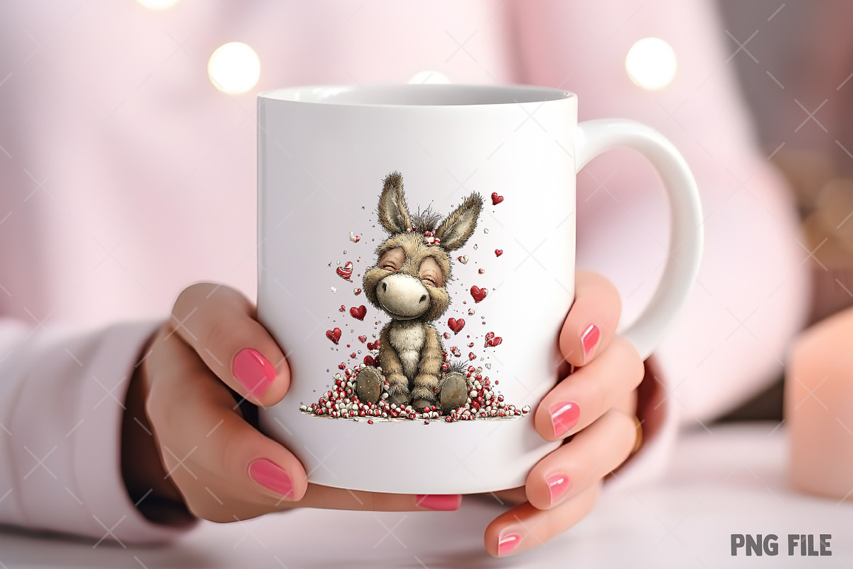 Whimsical Valentine Donkey Clipart, an Illustration by Craft Nest (Photo 7 of 11)