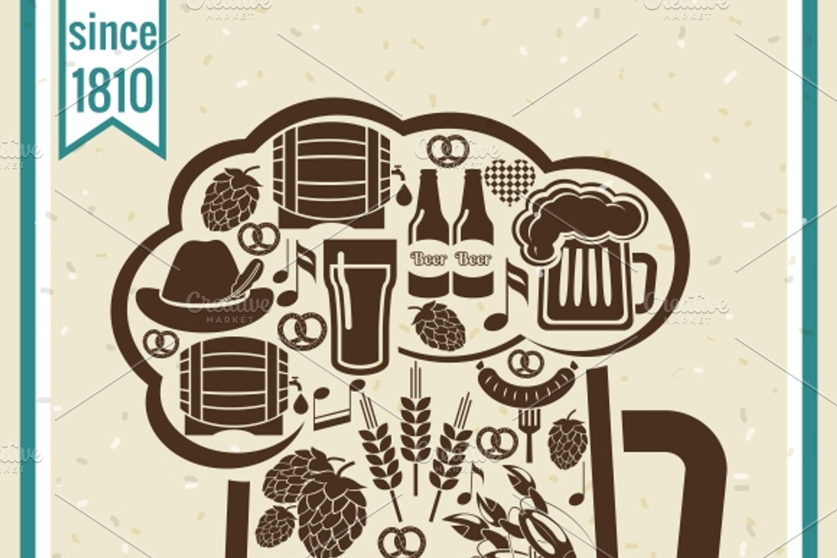 Oktoberfest Beer Festival Poster, an Illustration by Microvector