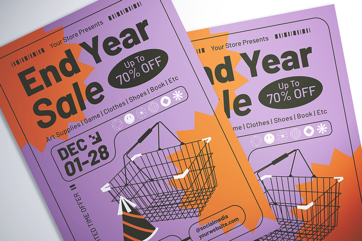 End Year Sale Flyer, a Flyer Template by Gumico Studio.