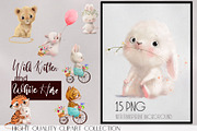 Wild Kitten and White Hare, an Animal Illustration by Eve Farb (Thumbnail 4 of 5)