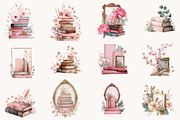 Watercolor Pink Books and Frames, an Education Illustration by Designworld (Thumbnail 2 of 9)